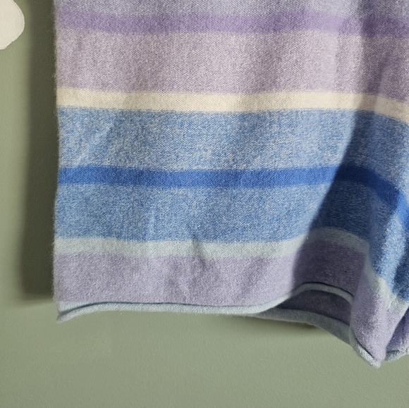 100% Cashmere Charter Club Luxury Striped High Waist Shorts - Picture 7 of 10